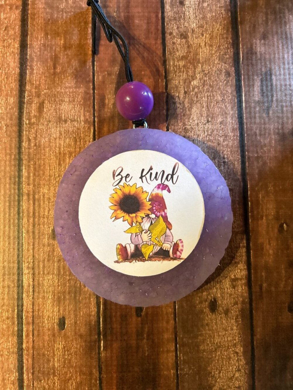 Be Kind Gnome Sunflower Car Freshie